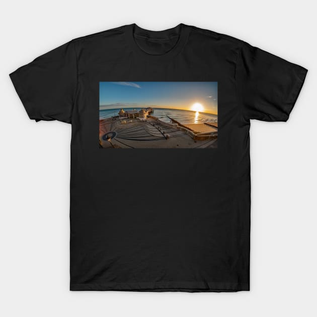 Fisheye view of Cromer pier at sunrise T-Shirt by yackers1